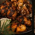 Jerk chicken and rice plate